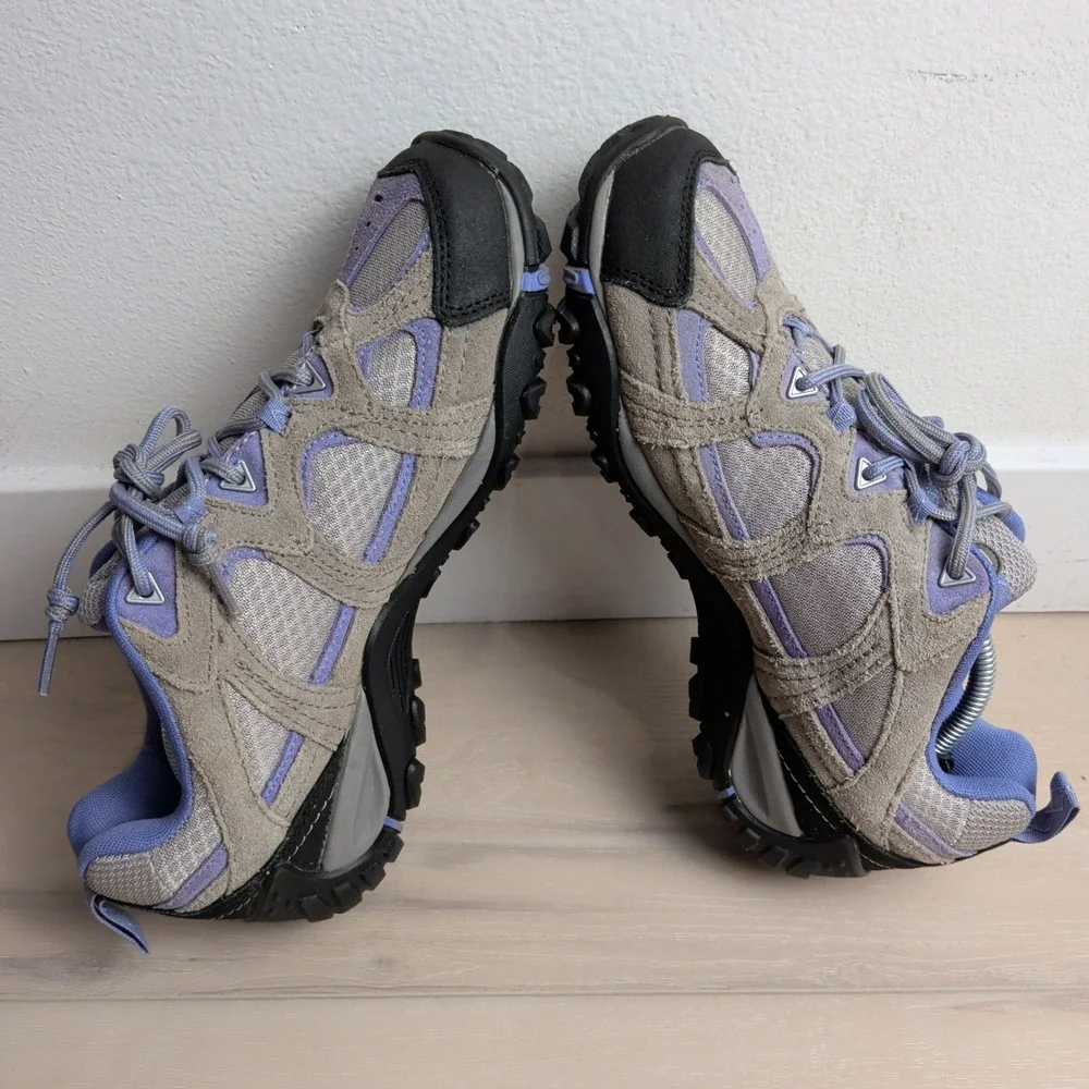 Merrell Hiking Shoes Trail Shoes Sneakers Womens 9 Grey Purple Suede Air Cushion